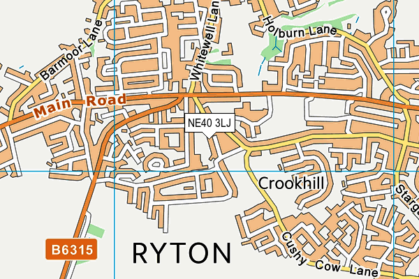 NE40 3LJ map - OS VectorMap District (Ordnance Survey)