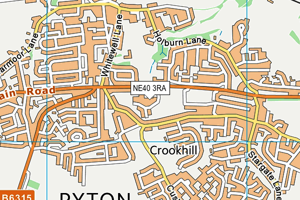 NE40 3RA map - OS VectorMap District (Ordnance Survey)