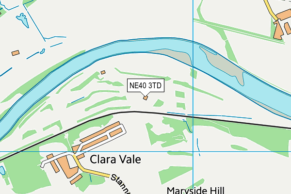 NE40 3TD map - OS VectorMap District (Ordnance Survey)