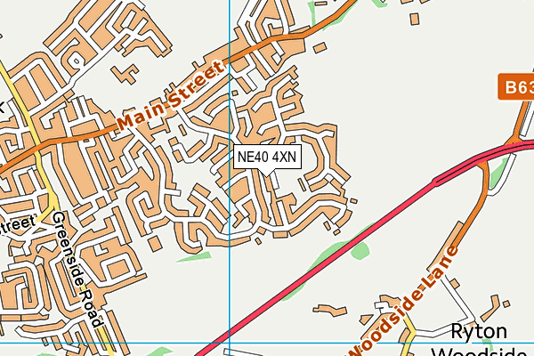NE40 4XN map - OS VectorMap District (Ordnance Survey) NE40 4XN map - OS VectorMap District (Ordnance Survey)