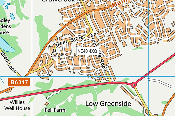NE40 4XQ map - OS VectorMap District (Ordnance Survey)