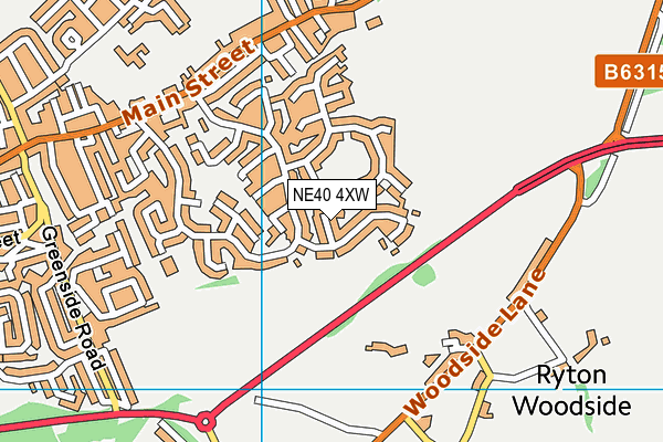 NE40 4XW map - OS VectorMap District (Ordnance Survey)