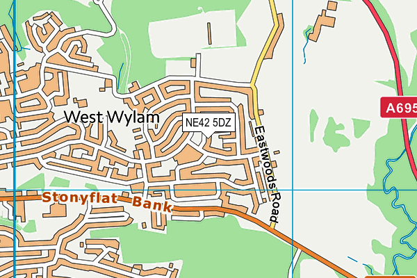 NE42 5DZ map - OS VectorMap District (Ordnance Survey) NE42 5DZ map - OS VectorMap District (Ordnance Survey)