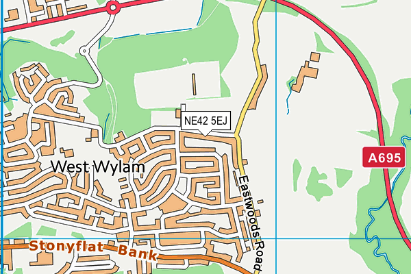 NE42 5EJ map - OS VectorMap District (Ordnance Survey) NE42 5EJ map - OS VectorMap District (Ordnance Survey)
