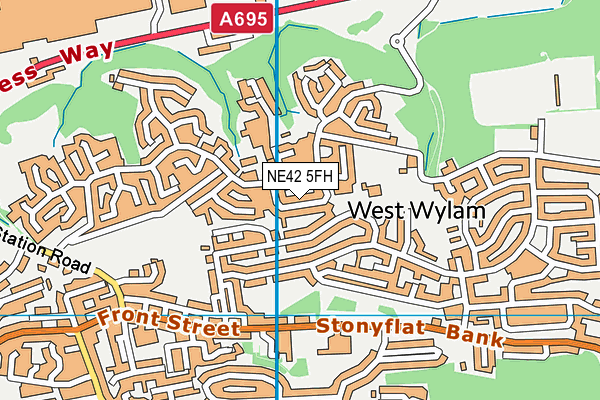 NE42 5FH map - OS VectorMap District (Ordnance Survey) NE42 5FH map - OS VectorMap District (Ordnance Survey)