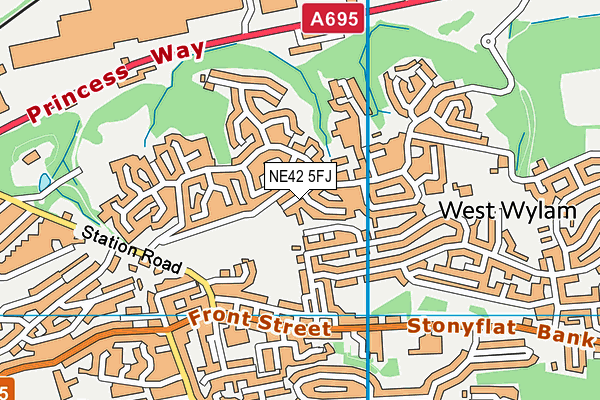 NE42 5FJ map - OS VectorMap District (Ordnance Survey) NE42 5FJ map - OS VectorMap District (Ordnance Survey)