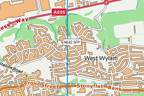 NE42 5FP map - OS VectorMap District (Ordnance Survey) NE42 5FP map - OS VectorMap District (Ordnance Survey)