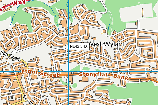 NE42 5HX map - OS VectorMap District (Ordnance Survey) NE42 5HX map - OS VectorMap District (Ordnance Survey)