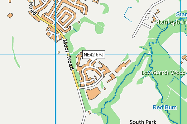 NE42 5PJ map - OS VectorMap District (Ordnance Survey) NE42 5PJ map - OS VectorMap District (Ordnance Survey)