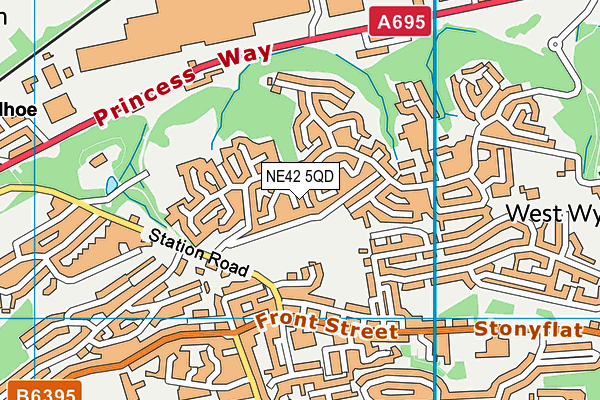 NE42 5QD map - OS VectorMap District (Ordnance Survey)