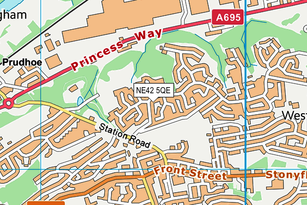 NE42 5QE map - OS VectorMap District (Ordnance Survey)