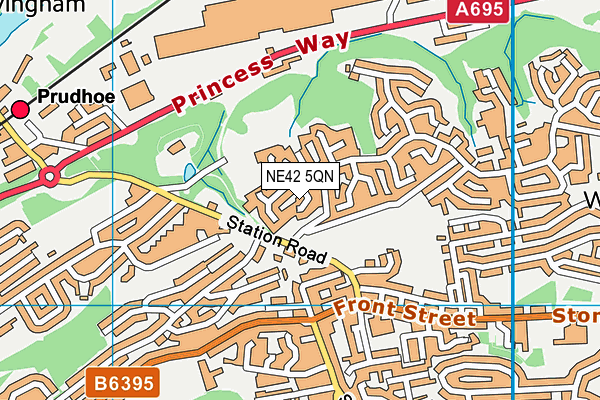 NE42 5QN map - OS VectorMap District (Ordnance Survey)