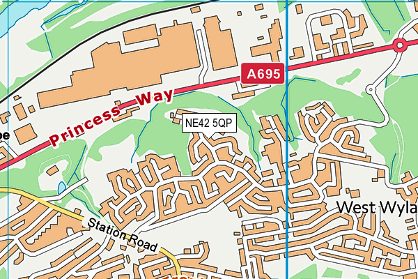 NE42 5QP map - OS VectorMap District (Ordnance Survey)