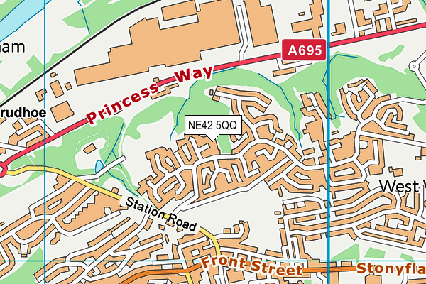 NE42 5QQ map - OS VectorMap District (Ordnance Survey)