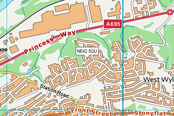 NE42 5QU map - OS VectorMap District (Ordnance Survey)