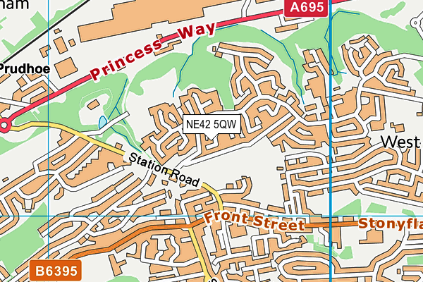 NE42 5QW map - OS VectorMap District (Ordnance Survey)