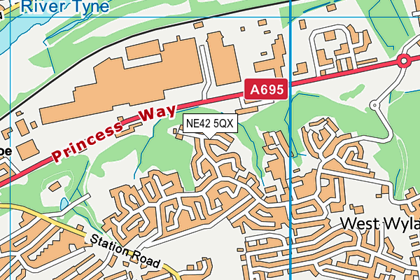 NE42 5QX map - OS VectorMap District (Ordnance Survey) NE42 5QX map - OS VectorMap District (Ordnance Survey)