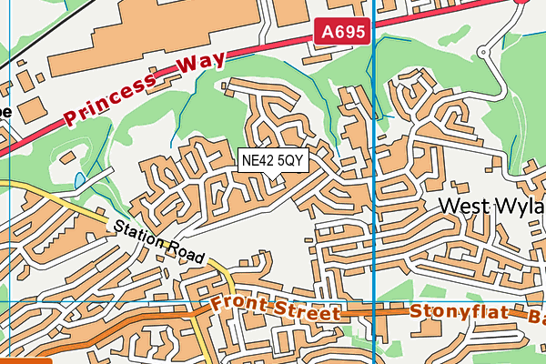 NE42 5QY map - OS VectorMap District (Ordnance Survey) NE42 5QY map - OS VectorMap District (Ordnance Survey)