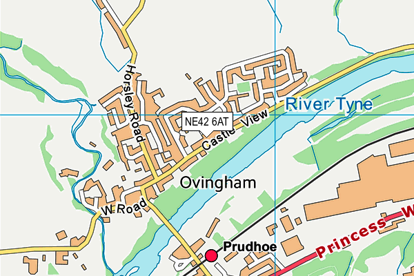 NE42 6AT map - OS VectorMap District (Ordnance Survey)