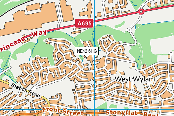 NE42 6HG map - OS VectorMap District (Ordnance Survey)
