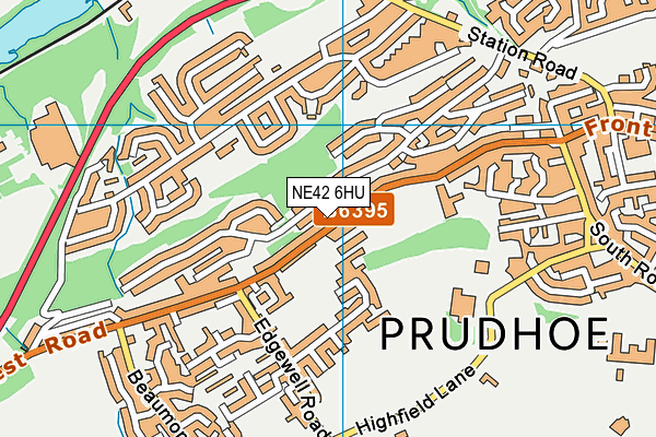 NE42 6HU map - OS VectorMap District (Ordnance Survey)