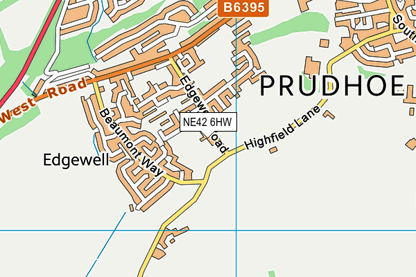 NE42 6HW map - OS VectorMap District (Ordnance Survey) NE42 6HW map - OS VectorMap District (Ordnance Survey)