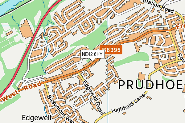 NE42 6HY map - OS VectorMap District (Ordnance Survey)