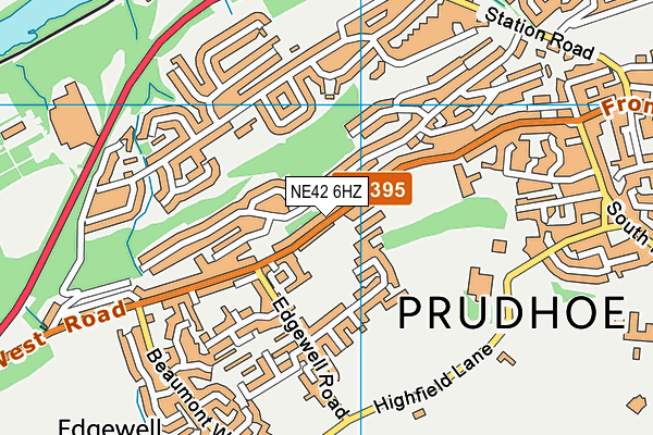 NE42 6HZ map - OS VectorMap District (Ordnance Survey)