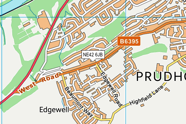NE42 6JB map - OS VectorMap District (Ordnance Survey) NE42 6JB map - OS VectorMap District (Ordnance Survey)