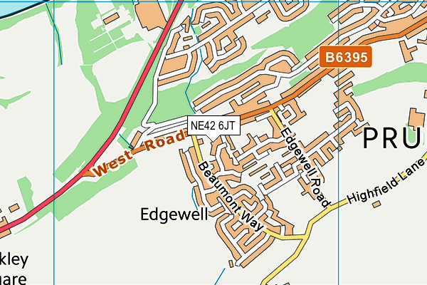 NE42 6JT map - OS VectorMap District (Ordnance Survey)