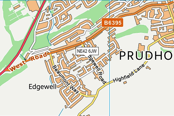 NE42 6JW map - OS VectorMap District (Ordnance Survey) NE42 6JW map - OS VectorMap District (Ordnance Survey)