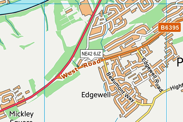 NE42 6JZ map - OS VectorMap District (Ordnance Survey)