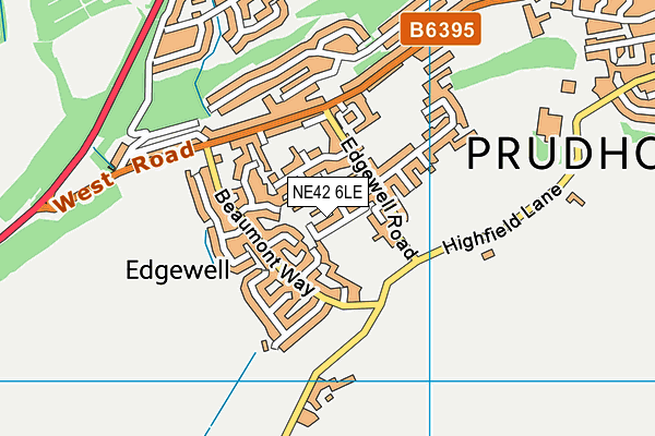NE42 6LE map - OS VectorMap District (Ordnance Survey) NE42 6LE map - OS VectorMap District (Ordnance Survey)