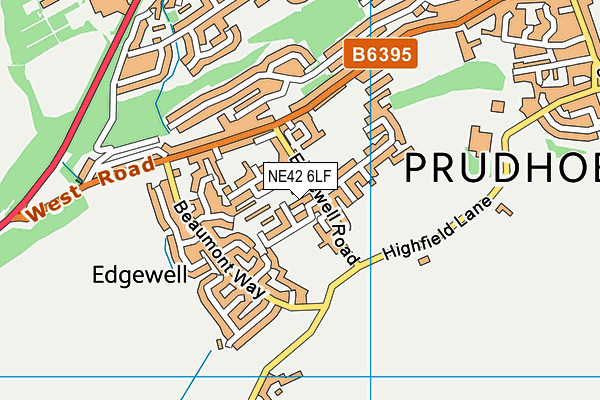 NE42 6LF map - OS VectorMap District (Ordnance Survey)
