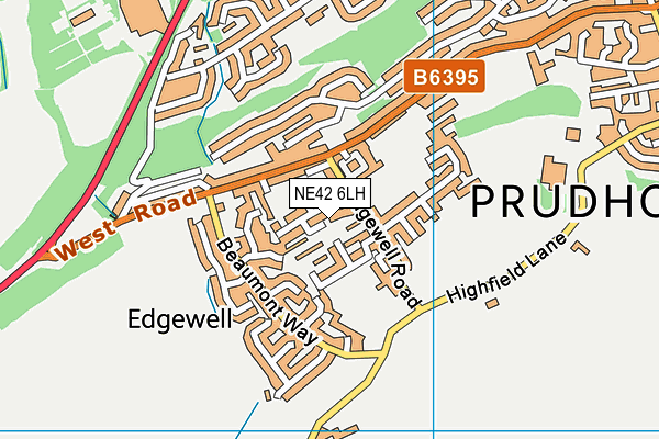 NE42 6LH map - OS VectorMap District (Ordnance Survey)