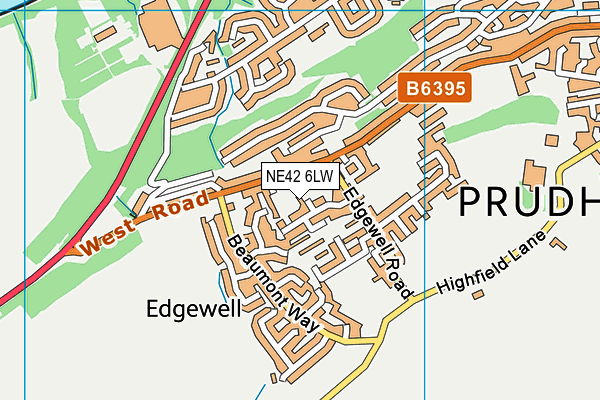 NE42 6LW map - OS VectorMap District (Ordnance Survey)