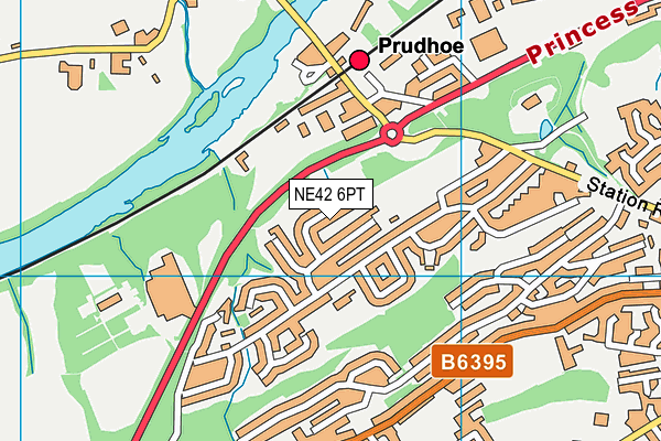 NE42 6PT map - OS VectorMap District (Ordnance Survey)