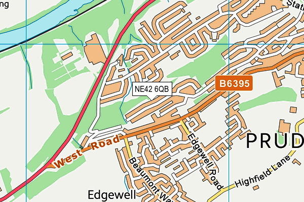 NE42 6QB map - OS VectorMap District (Ordnance Survey)