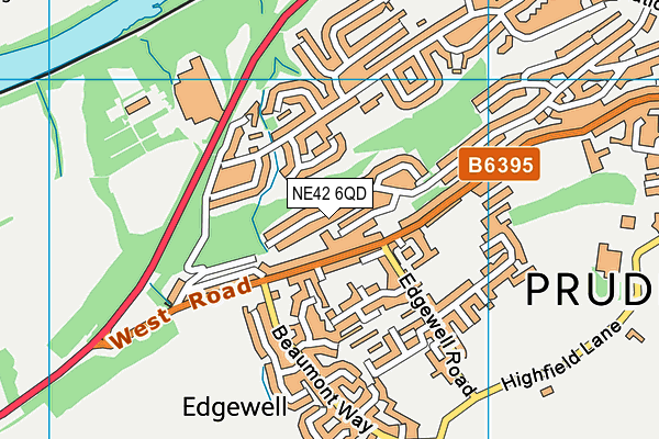 NE42 6QD map - OS VectorMap District (Ordnance Survey)