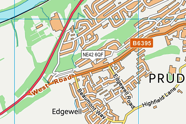 NE42 6QF map - OS VectorMap District (Ordnance Survey)
