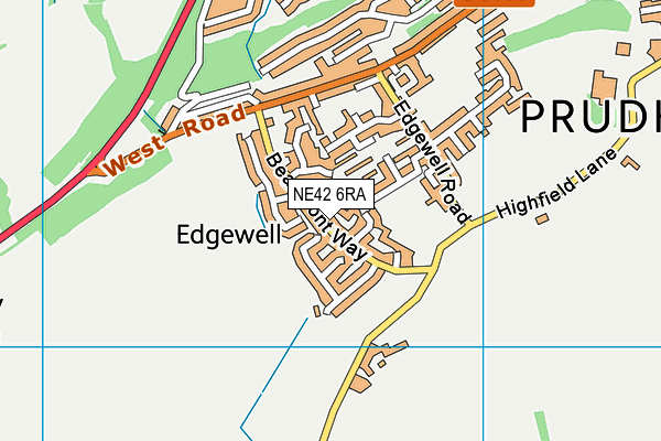 NE42 6RA map - OS VectorMap District (Ordnance Survey)