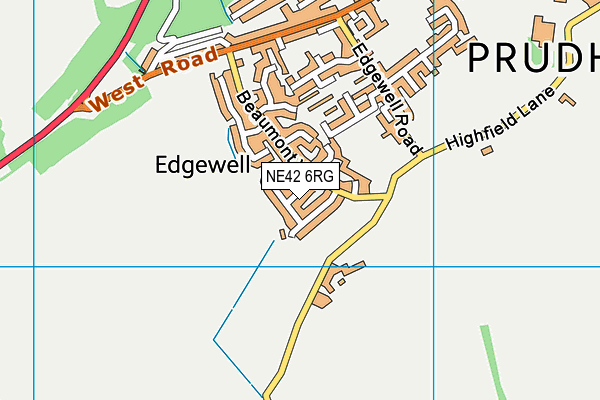 NE42 6RG map - OS VectorMap District (Ordnance Survey)