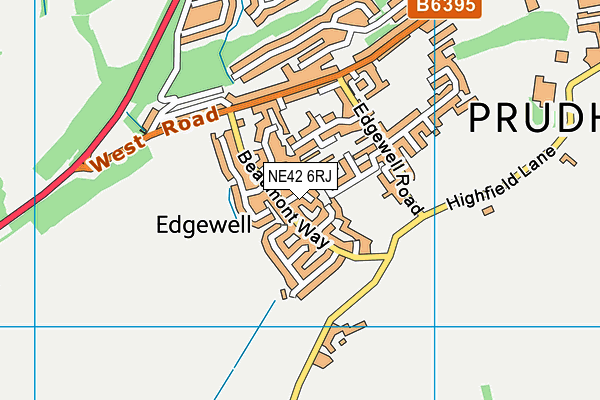 NE42 6RJ map - OS VectorMap District (Ordnance Survey)