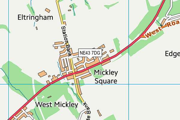 NE43 7DG map - OS VectorMap District (Ordnance Survey)