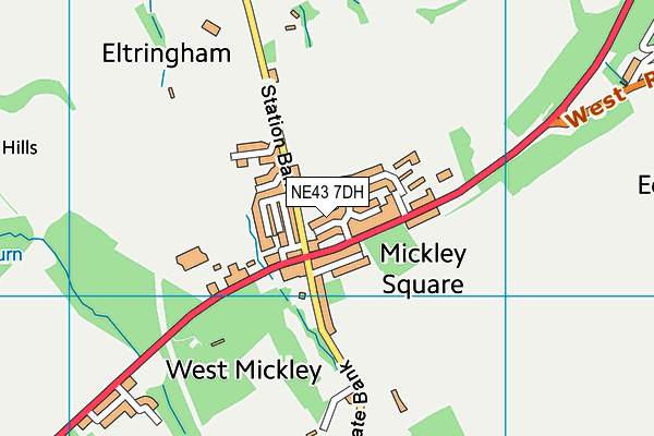 NE43 7DH map - OS VectorMap District (Ordnance Survey)