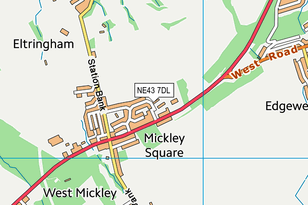 NE43 7DL map - OS VectorMap District (Ordnance Survey)