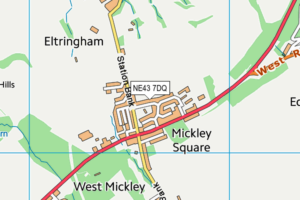 NE43 7DQ map - OS VectorMap District (Ordnance Survey)