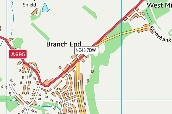 NE43 7DW map - OS VectorMap District (Ordnance Survey) NE43 7DW map - OS VectorMap District (Ordnance Survey)