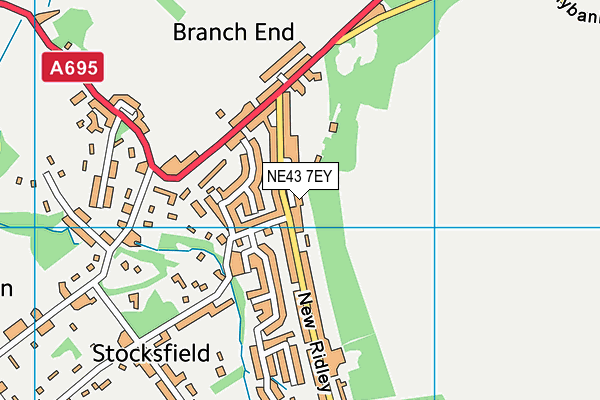 NE43 7EY map - OS VectorMap District (Ordnance Survey)