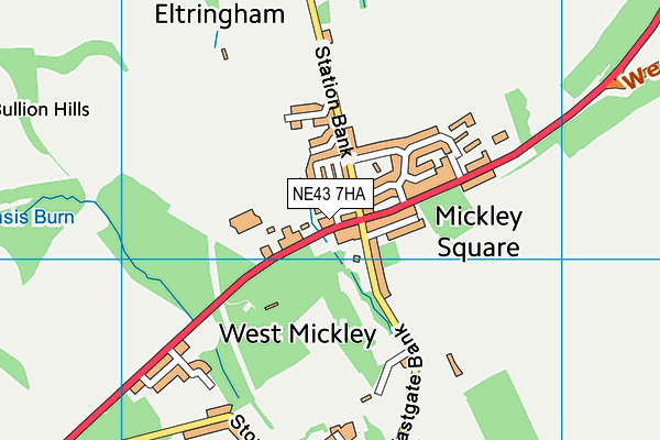 NE43 7HA map - OS VectorMap District (Ordnance Survey)
